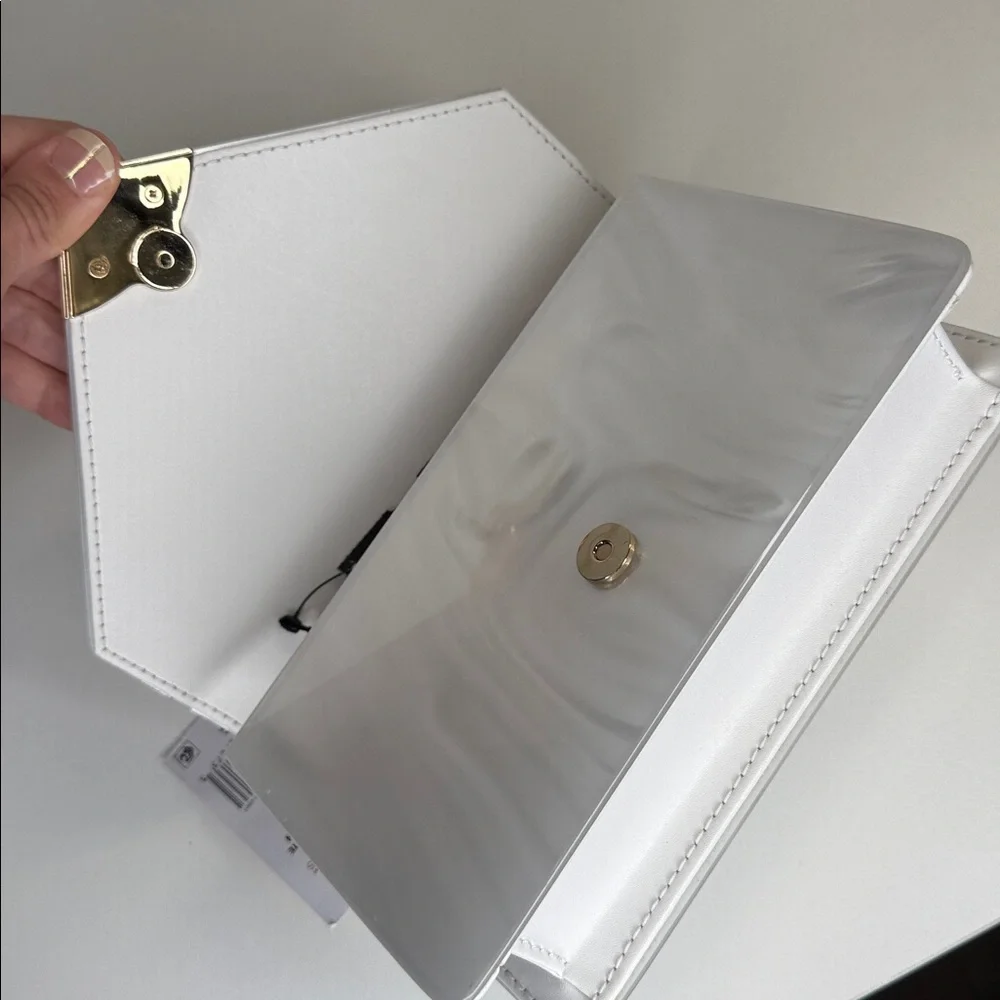 NWT MICHAEL Michael Kors Barbara Medium Envelope purse optic white - Picture 9 of 10